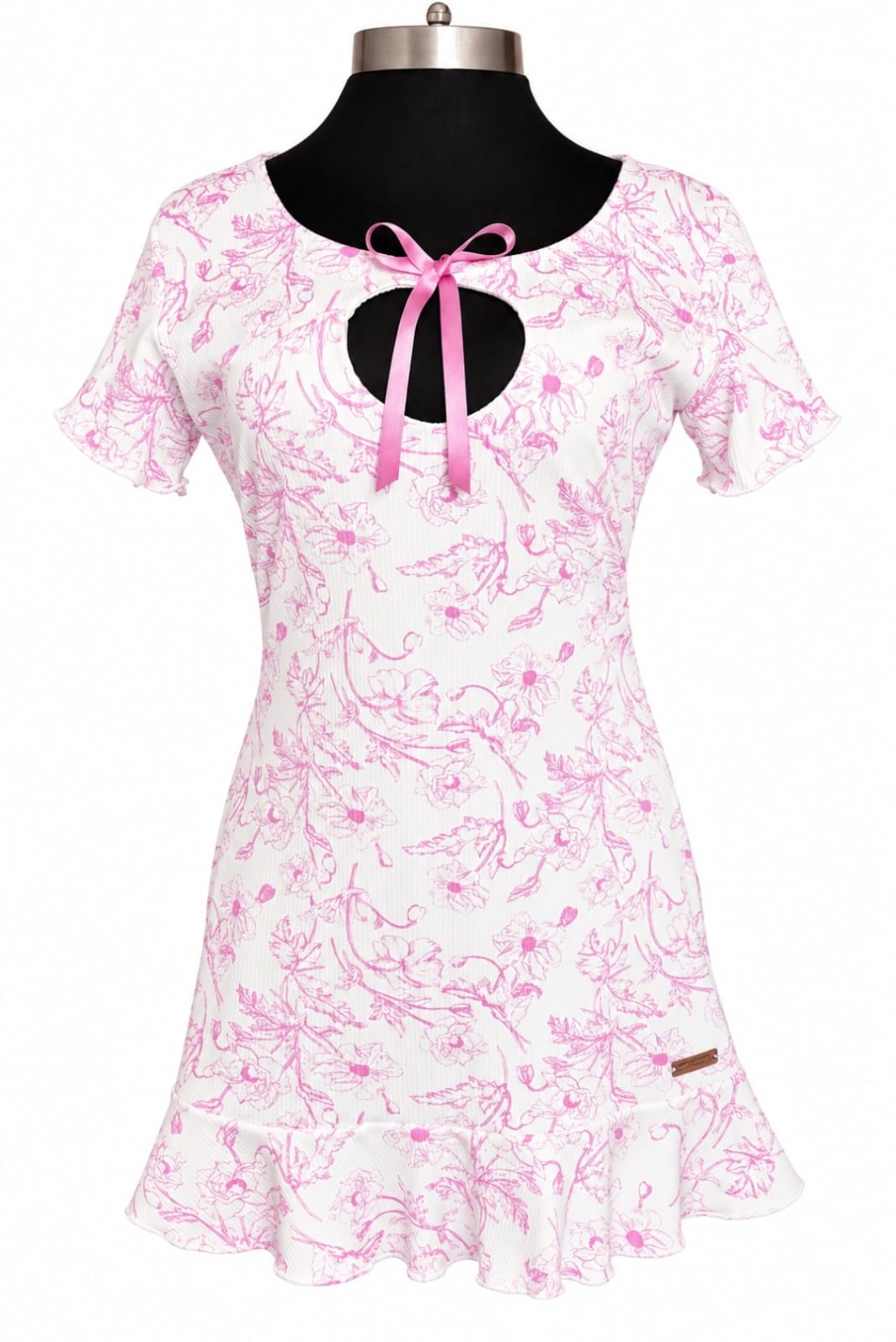 Vestido Lounge Nightdress de manga corta con bolero, en estampado floral lavanda