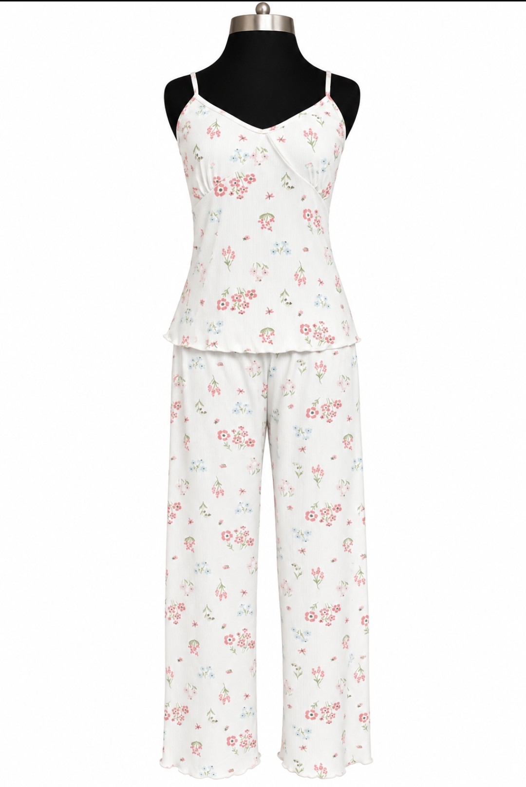 Conjunto Cami Pant Set de camisola de tiras y pantalón floral hasta el tobillo