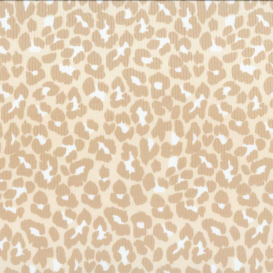 Tela con animal print leopardo beige